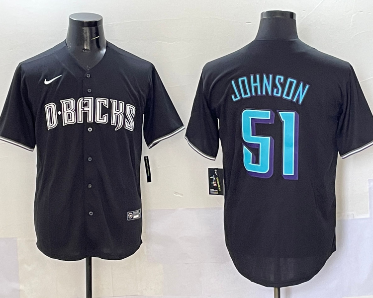 Men's Arizona Diamondbacks Randy Johnson #51 Black Jersey
