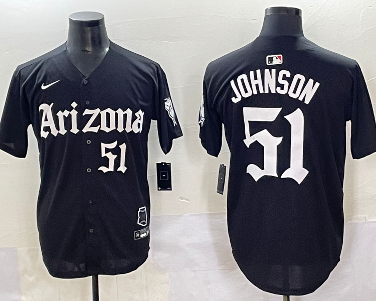 Men's Arizona Diamondbacks Randy Johnson #51 Black Jersey