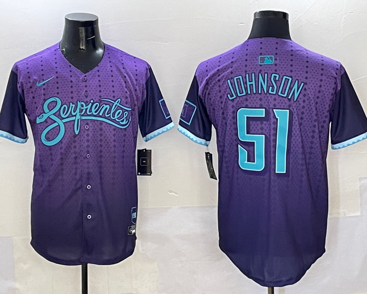 Men's Arizona Diamondbacks Randy Johnson #51 Purple 2025 City Connect Limited Jersey