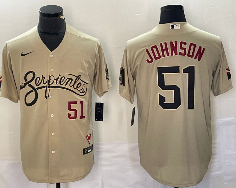 Men's Arizona Diamondbacks Randy Johnson #51 Sand City Connect Jersey