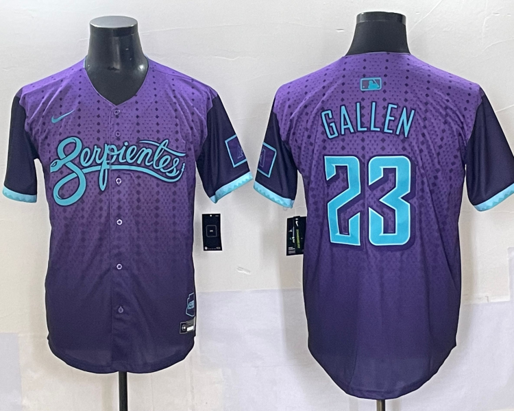 Men's Arizona Diamondbacks Zac Gallen #23 Purple 2025 City Connect Limited Jersey