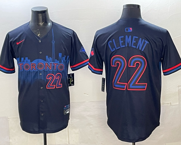Men's Toronto Blue Jays Ernie Clement #22 Black 2024 City Connect Limited Jersey
