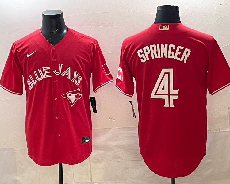 Men's Toronto Blue Jays George Springer #4 Red Jersey