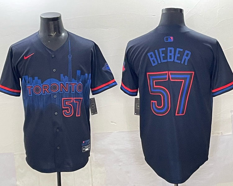 Men's Toronto Blue Jays Trevor Bieber #57 Black 2024 City Connect Limited Jersey