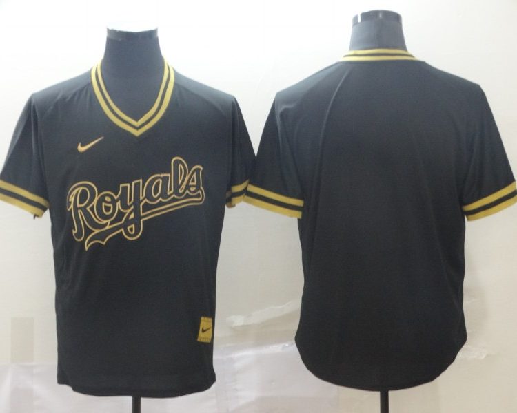 Men's Kansas City Royals Black Alternate Blank Jersey