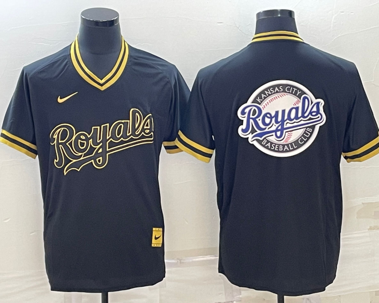 Men's Kansas City Royals Black Alternate Team Logo Jersey