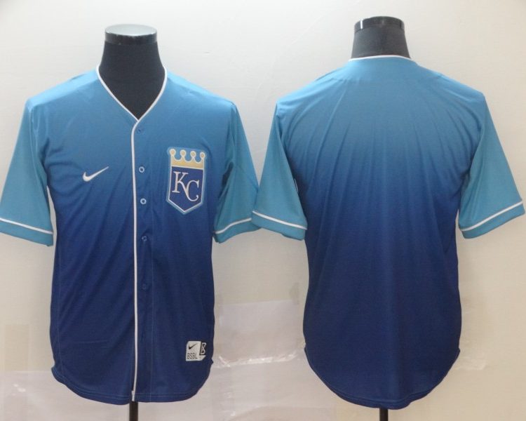 Men's Kansas City Royals Blue Alternate Blank Jersey