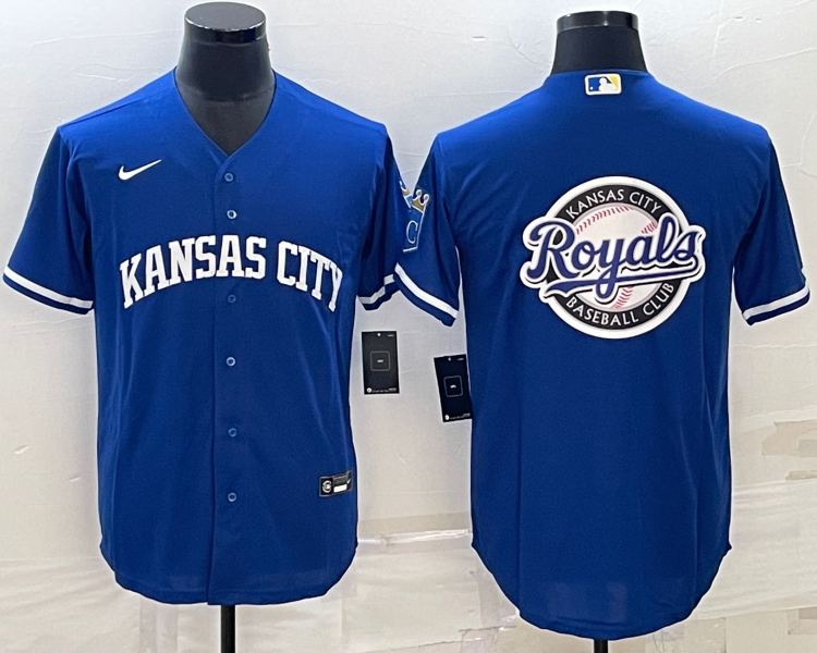 Men's Kansas City Royals Blue Blank Jersey
