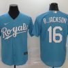 Men's Kansas City Royals Bo Jackson #16 Blue Jersey