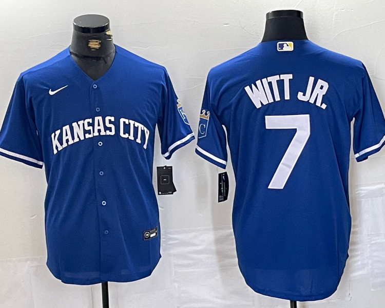 Men's Kansas City Royals Bobby Witt Jr. #7 Royal Alternate Cooperstown Collection Jersey