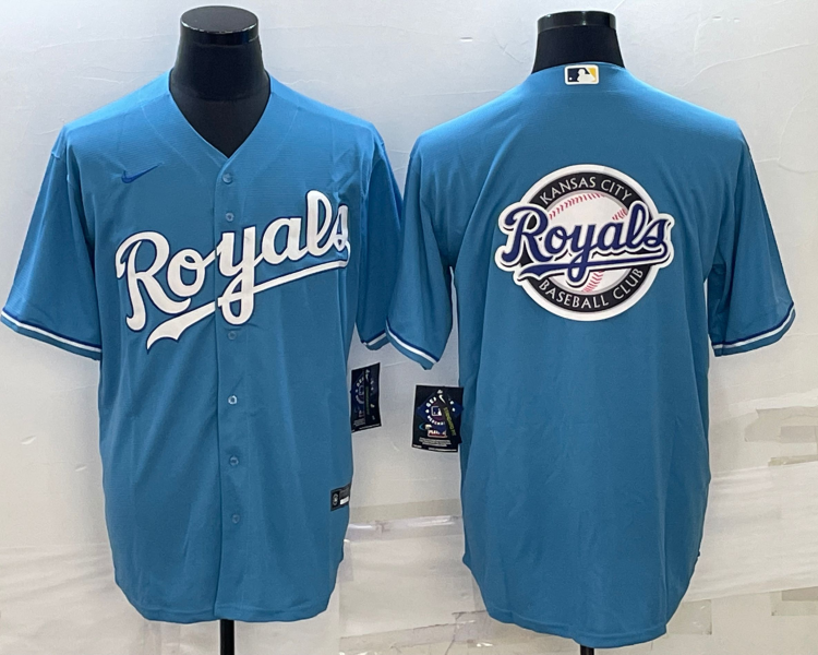 Men's Kansas City Royals Light Blue Alternate Team Logo Jersey
