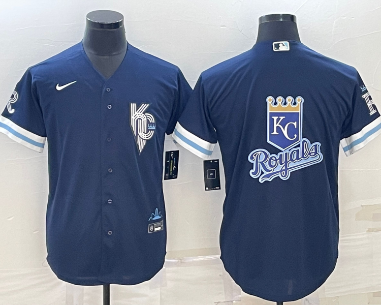 Men's Kansas City Royals Navy Alternate Team Logo Jersey