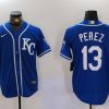 Men's Kansas City Royals Salvador Perez #13 Royal Alternate Jersey