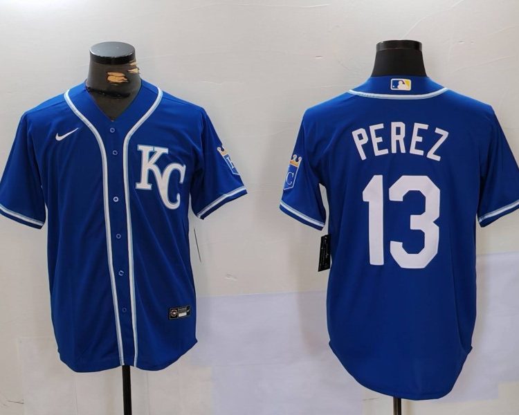 Men's Kansas City Royals Salvador Perez #13 Royal Alternate Jersey