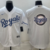 Men's Kansas City Royals White Alternate Team Logo Jersey