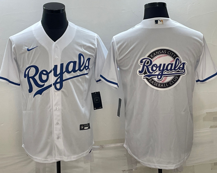 Men's Kansas City Royals White Alternate Team Logo Jersey