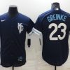Men's Kansas City Royals Zack Greinke #23 Navy Baseball Jersey