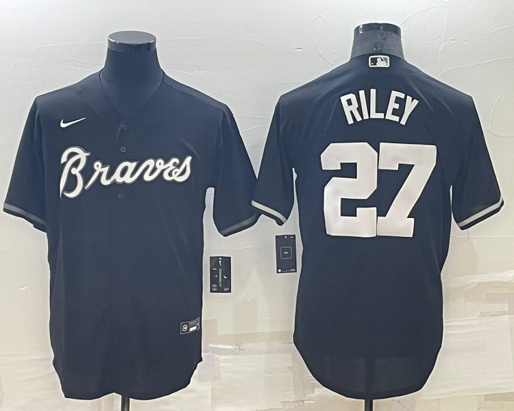 Men's Atlanta Braves Austin Riley #27 Black Jersey