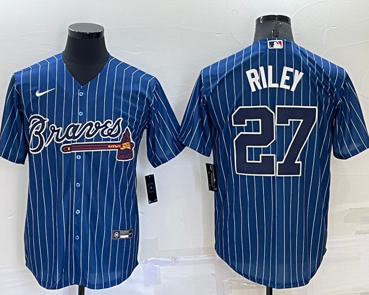 Men's Atlanta Braves Austin Riley #27 Blue Jersey