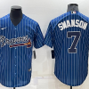 Men's Atlanta Braves Dansby Swanson #7 Blue Jersey