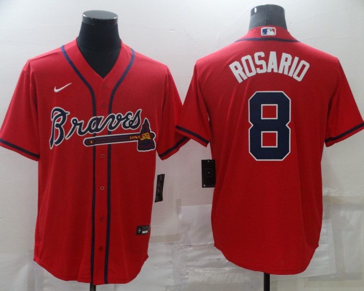 Men's Atlanta Braves Eddie Rosario #8 Red Jersey