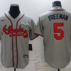 Men's Atlanta Braves Freedie Freeman #5 Gray Jersey