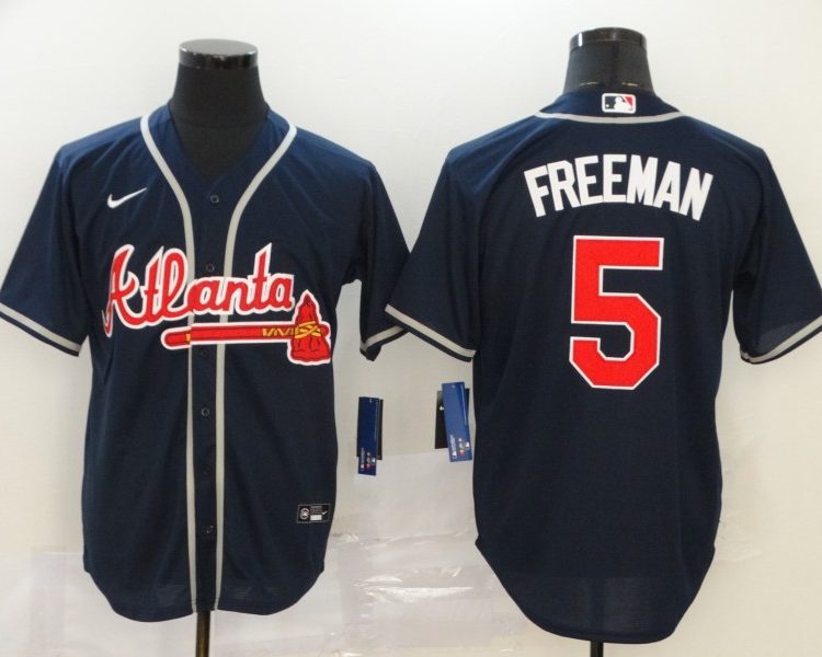 Men's Atlanta Braves Freedie Freeman #5 MLB White Jersey