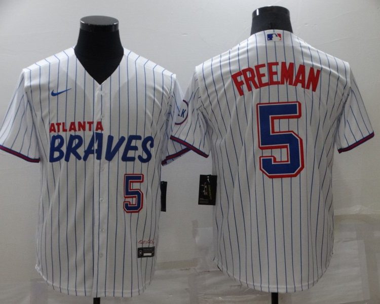 Men's Atlanta Braves Freedie Freeman #5 White Jersey City Edition