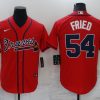 Men's Atlanta Braves Max Fried #54 Red Jersey