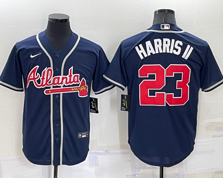 Men's Atlanta Braves Michael Harris II #23 Navy Baseball Jersey