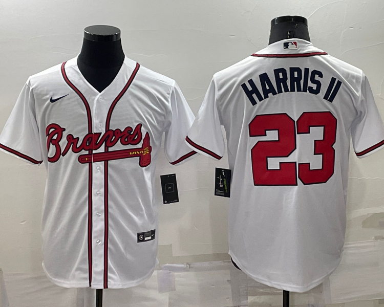 Men's Atlanta Braves Michael Harris II #23 White Baseball Jersey