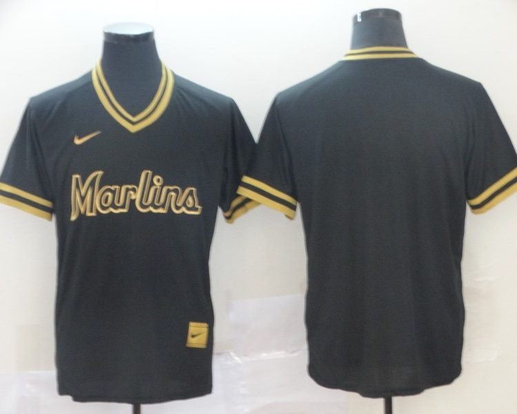 Men's Miami Marlins Black Blank Jersey