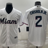 Men's Miami Marlins Jazz Chisholm Jr. #2 White Baseball Jersey
