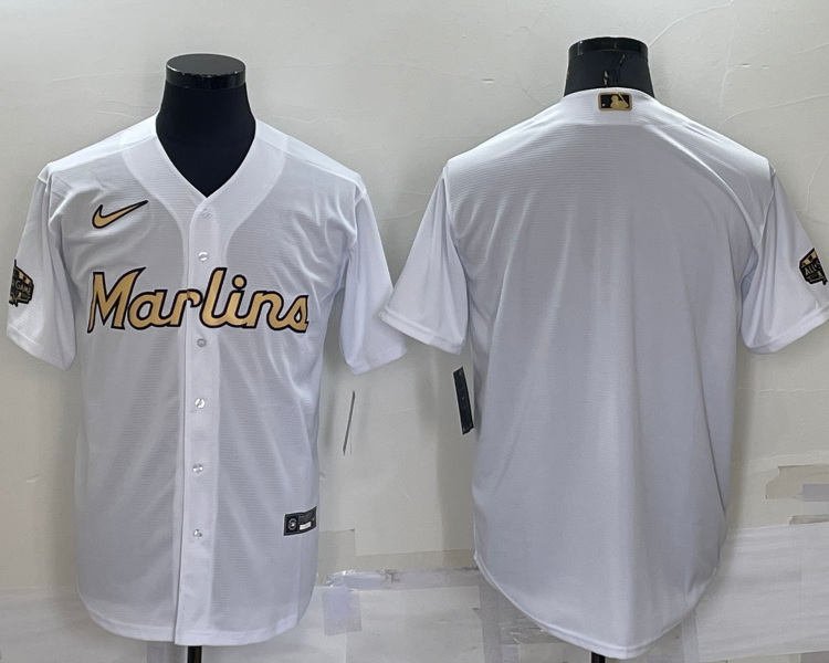 Men's Miami Marlins White Blank Jersey
