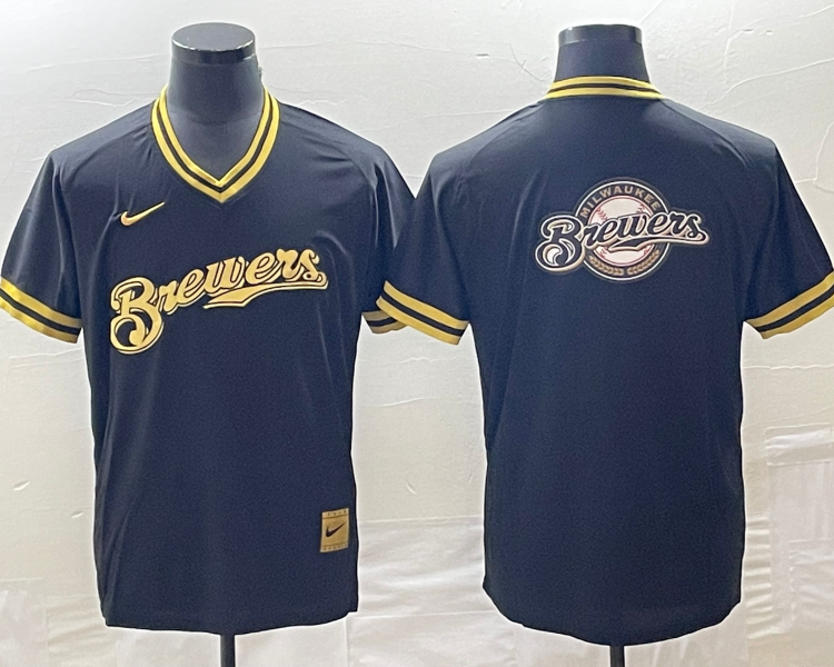 Men's Milwaukee Brewers Black Team Jersey