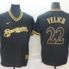 Men's Milwaukee Brewers Christian Yelich #22 Black Jersey