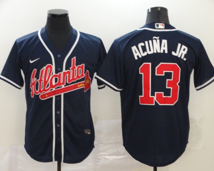 New Men's Atlanta Braves Ronald Acuna Jr. #13 Jersey Blue