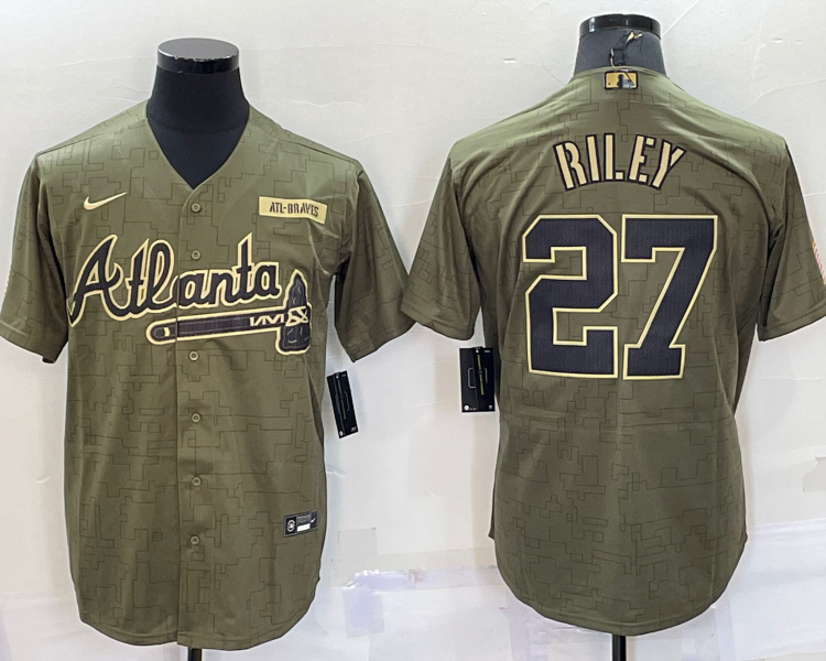 Men's Atlanta Braves Austin Riley #27 Brown Jersey