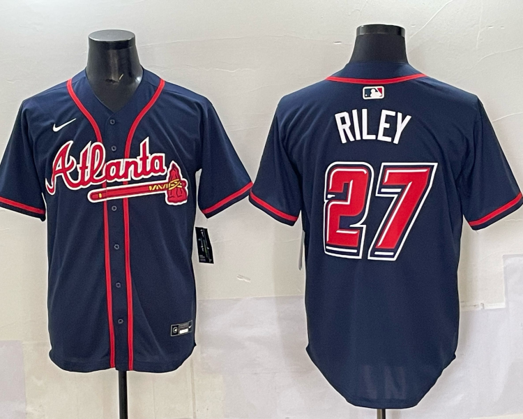 Men's Atlanta Braves Austin Riley #27 Navy 2025 MLB Speedway Classic Alternate Limited Jersey