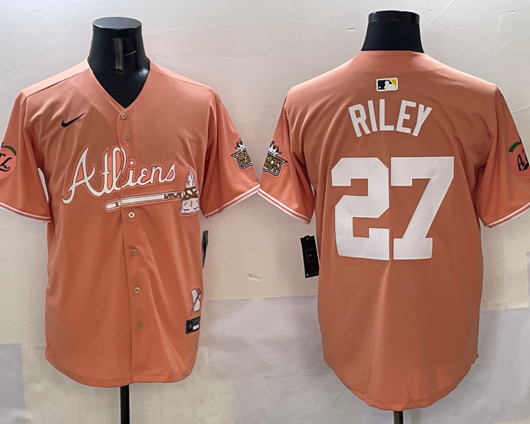 Men's Atlanta Braves Austin Riley #27 Pink 2025 City Connect Limited Jersey