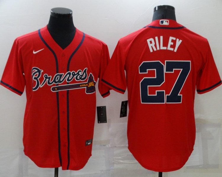 Men's Atlanta Braves Austin Riley #27 Red Jersey
