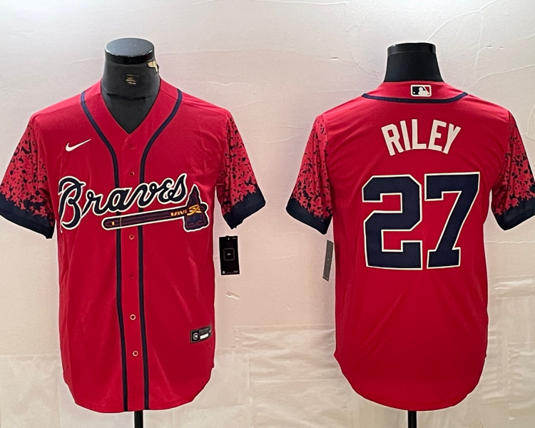 Men's Atlanta Braves Austin Riley #27 Red Jersey