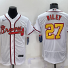 Men's Atlanta Braves Austin Riley #27 White Champion Edition Stitched Jersey