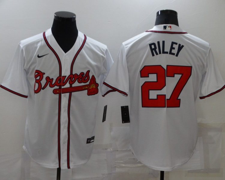 Men's Atlanta Braves Austin Riley #27 White Jersey