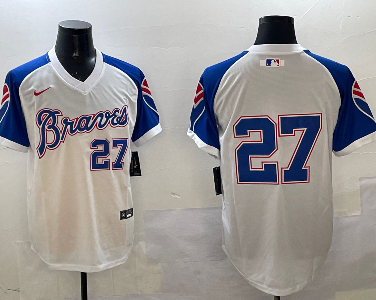 Men's Atlanta Braves Austin Riley #27 White Jersey