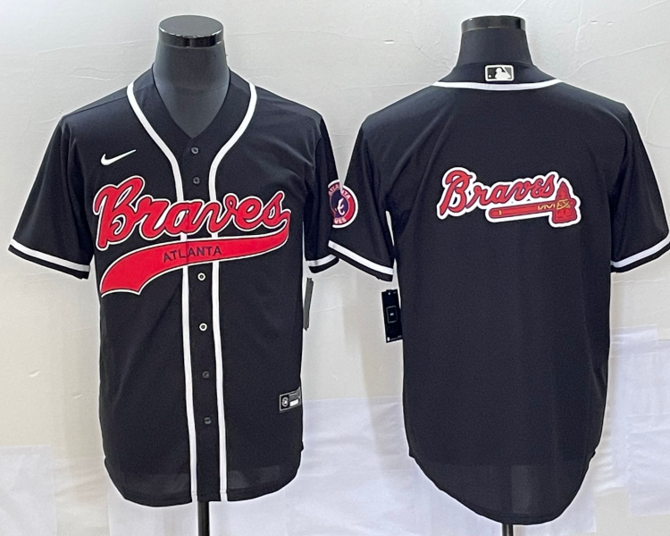 Men's Atlanta Braves Black Team Jersey Joint Edition