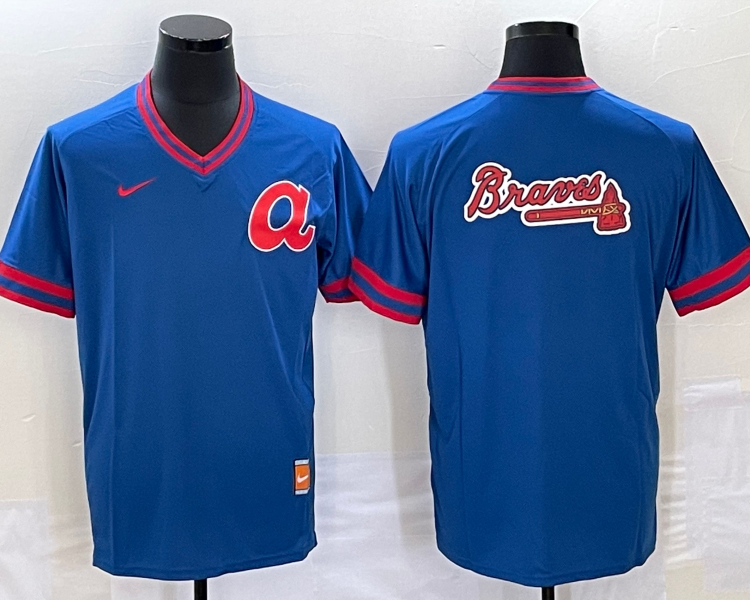Men's Atlanta Braves Blue Cooperstown Collection Team Jersey