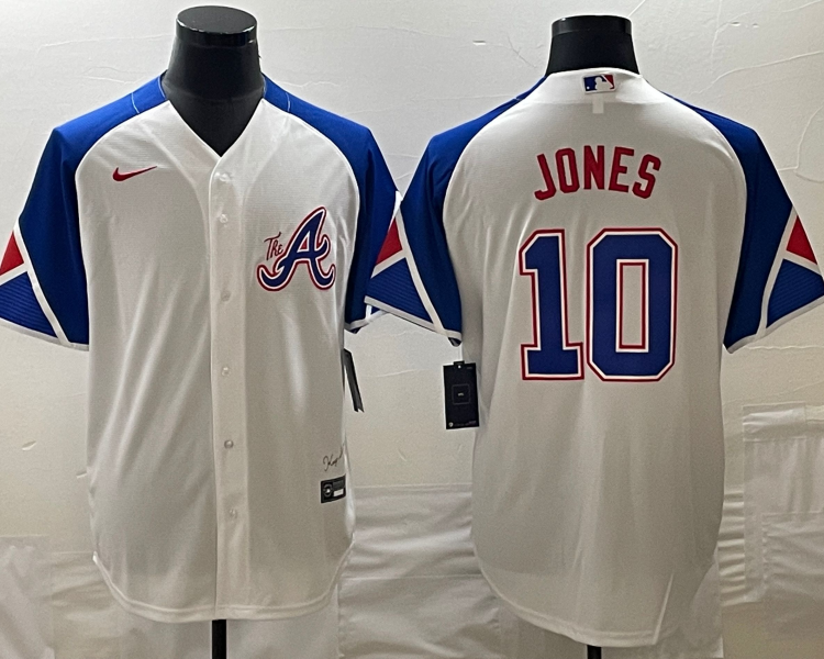 Men's Atlanta Braves Chipper Jones #10 White 2023 City Connect Jersey