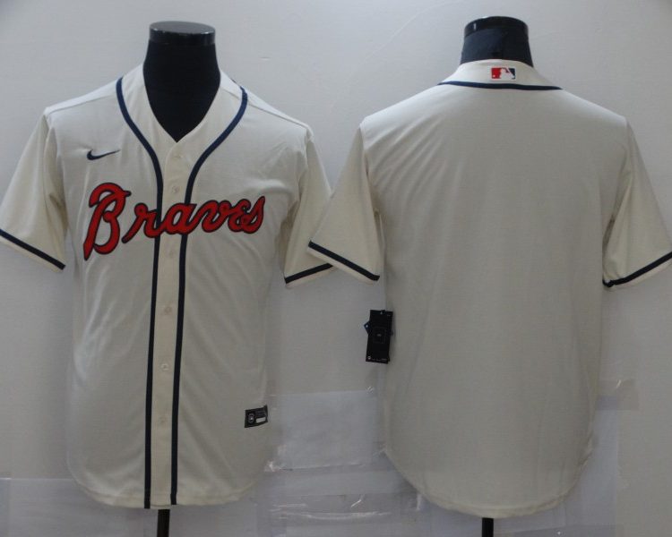 Men's Atlanta Braves Cream Blank Jersey