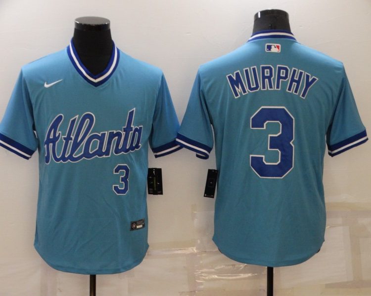 Men's Atlanta Braves Dale Murphy #3 Blue Stitched Baseball Jersey